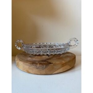 Vintage Imperial Glass Company Pressed Glass star and button design Trinket Tray